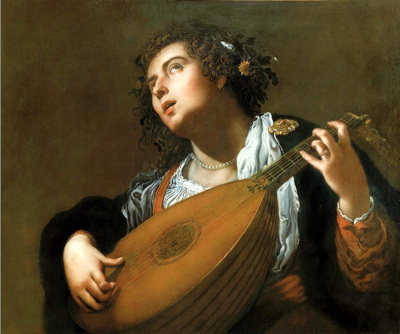 Woman Playing a Lute Artemisia Gentileschi